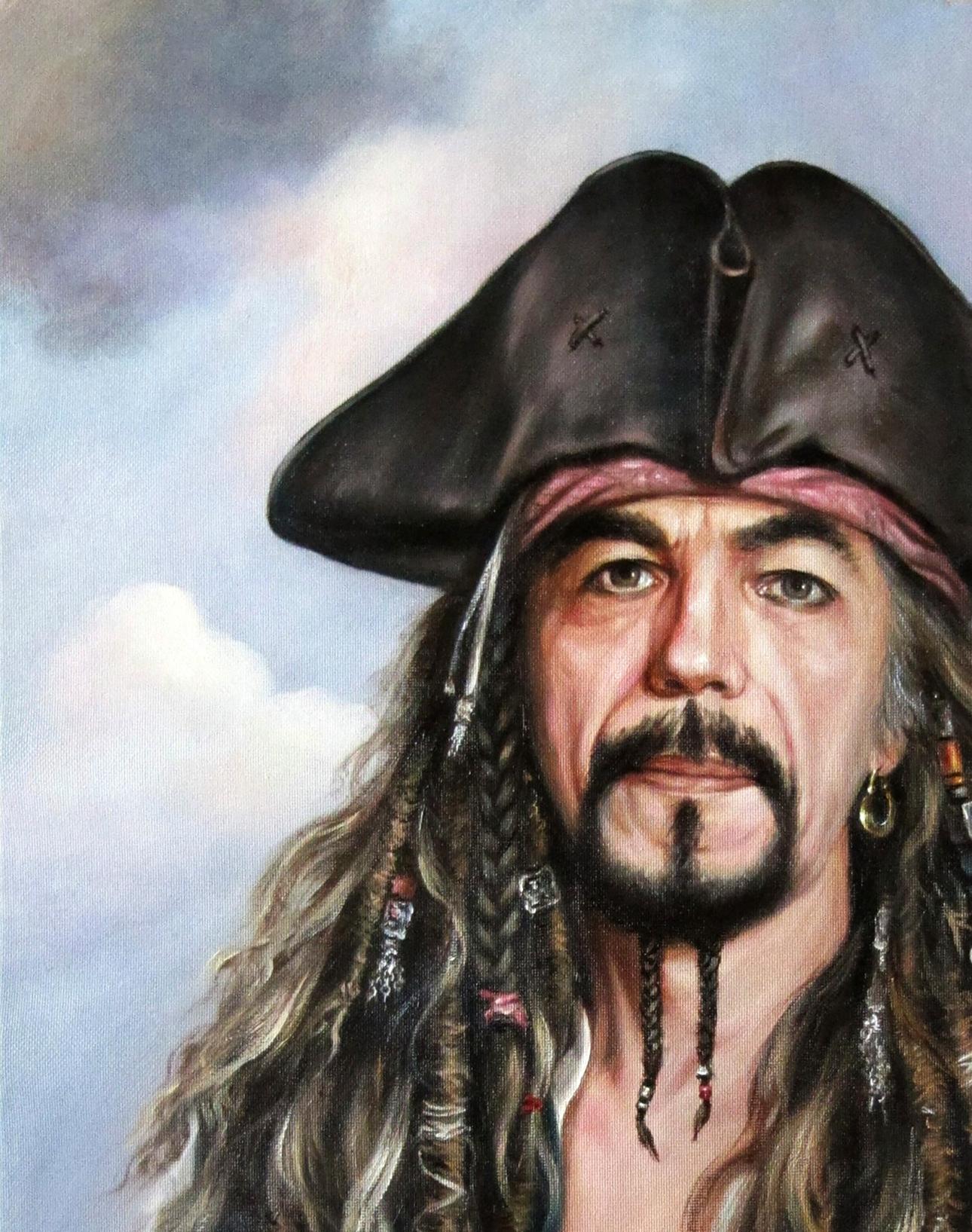 Oil painting Self-portrait as Jack Sparrow Valeriy Bulat