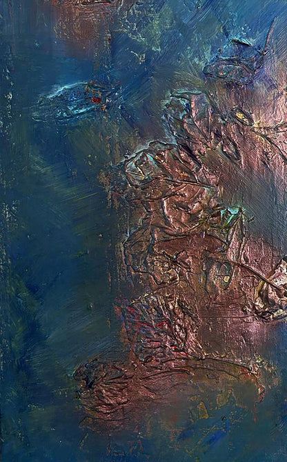 Acrylic painting Leaves in water Olga Melezhik