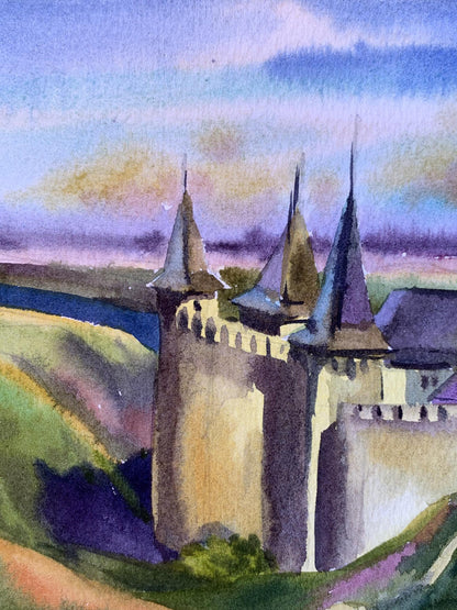 Watercolor painting Old castle Svetlana Gramm