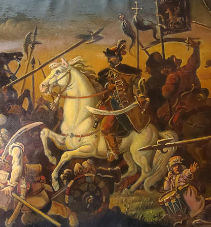 Oil painting The battle of the Zaporozhians with the Poles Daniil Litvinov