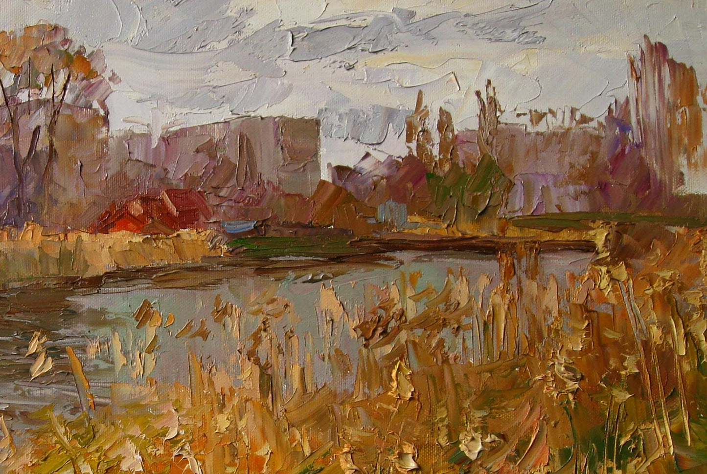 Oil painting Autumn river Boris Serdyuk