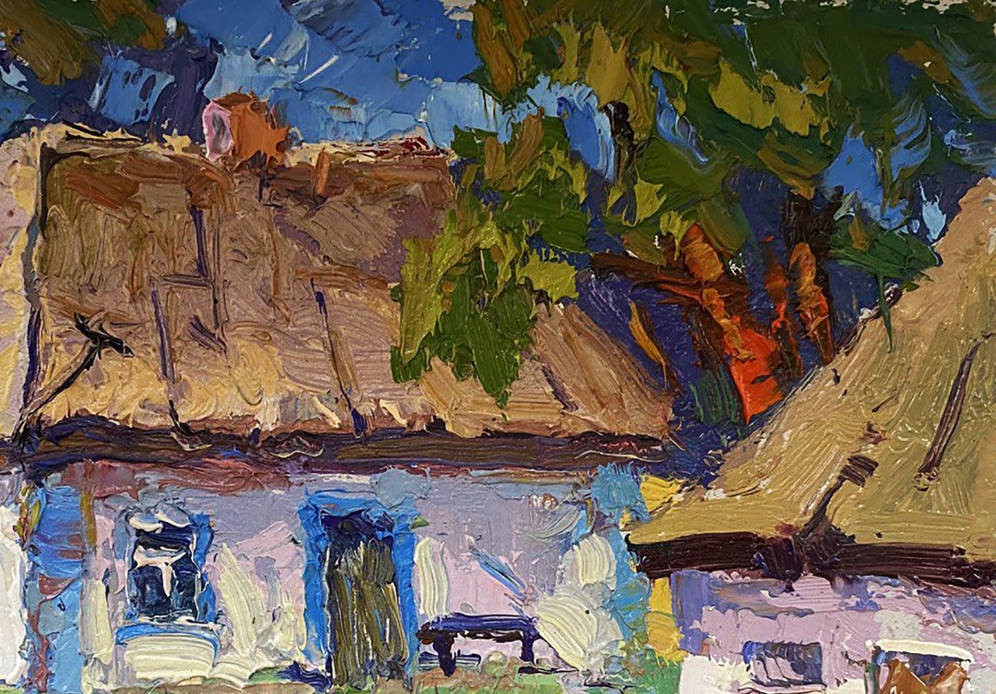 Oil painting Sunny yard Oksana Ivanyuk