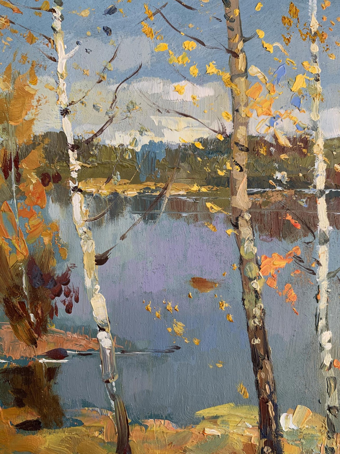 OIl painting View through the birches Yuriy Suprunchuk