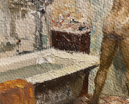 Oil painting Portrait in the bathroom Leonid Stil'