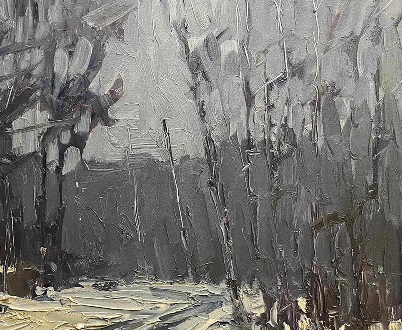 Oil painting In the winter forest Volodymyr Pashchenko