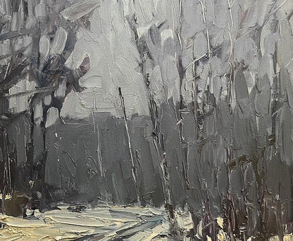 Oil painting In the winter forest Volodymyr Pashchenko