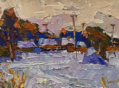 Oil painting Village in winter Oksana Ivanyuk