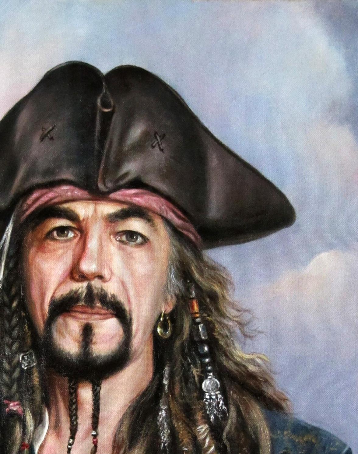 Oil painting Self-portrait as Jack Sparrow Valeriy Bulat