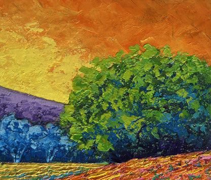 Oil painting Quiet evening in blue shadows V. Zadorozhnya