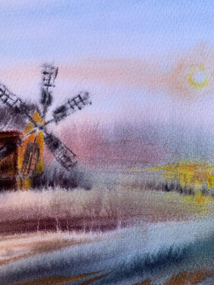 Pastel painting Mill on the outskirts Svetlana Gramm