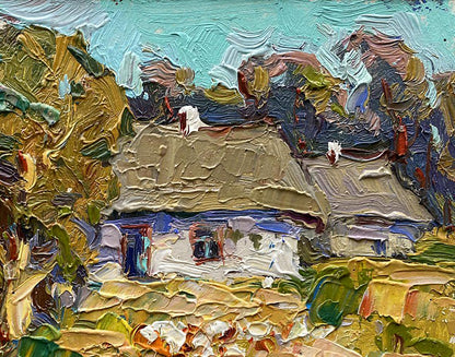 Oil painting Summer days in the village Oksana Ivanyuk