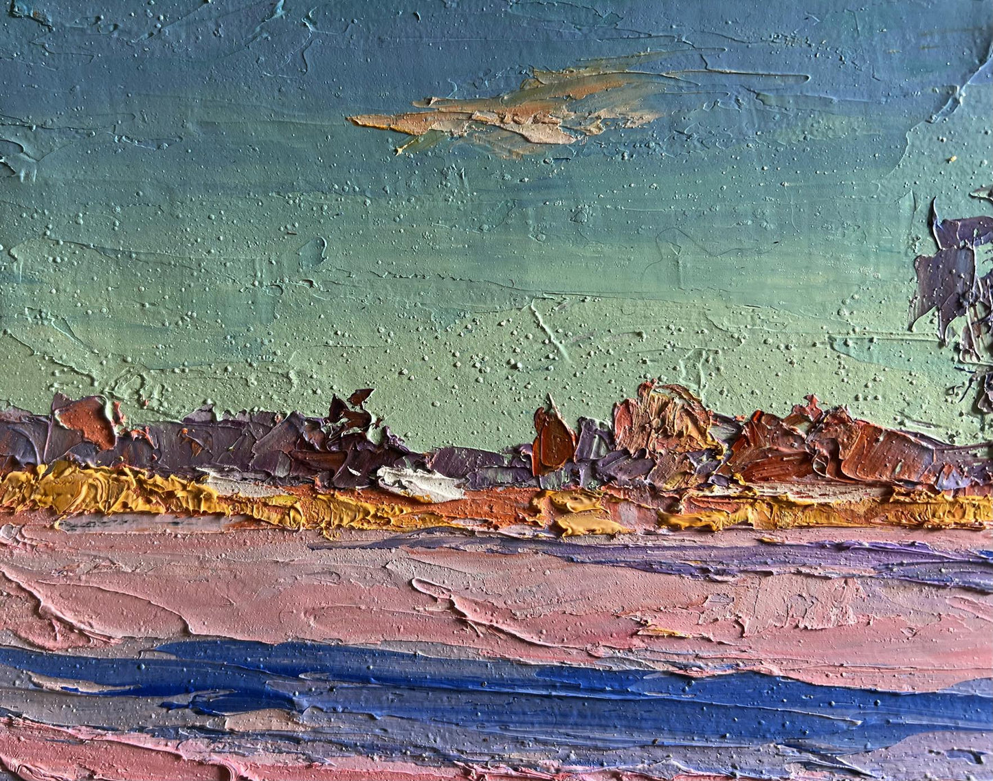 Oil painting Pink morning in winter Boris Serdyuk