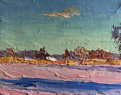 Oil painting Pink morning in winter Boris Serdyuk