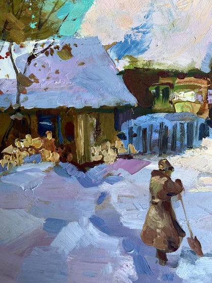 OIl painting Covered with snow Yuriy Suprunchuk