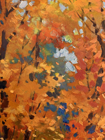 OIl painting Orange autumn forest Yuriy Suprunchuk