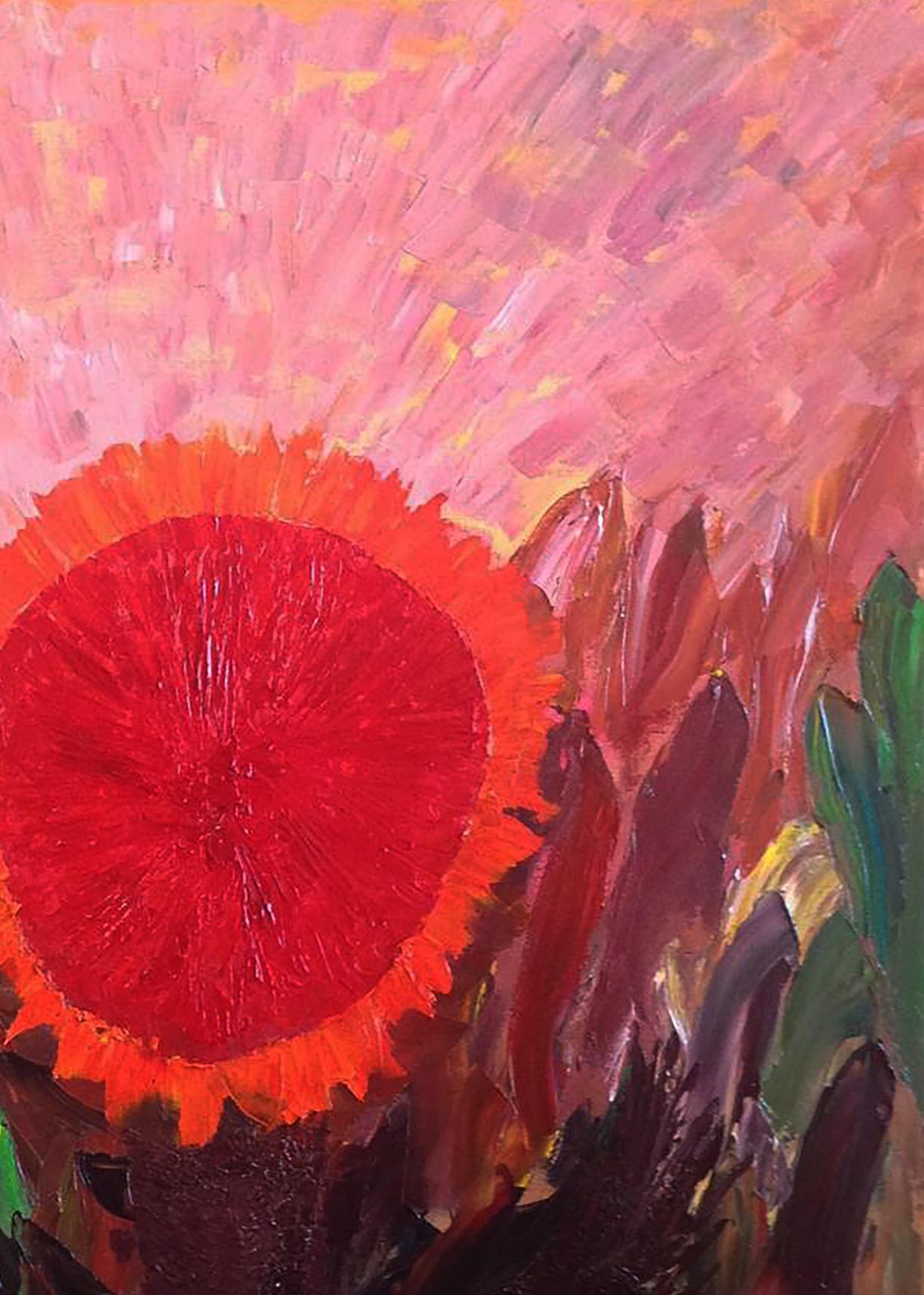 Oil painting Red flower Andriy Klishyn