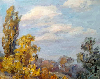 Oi painting Walk in the autumn park Ivan Kovalenko