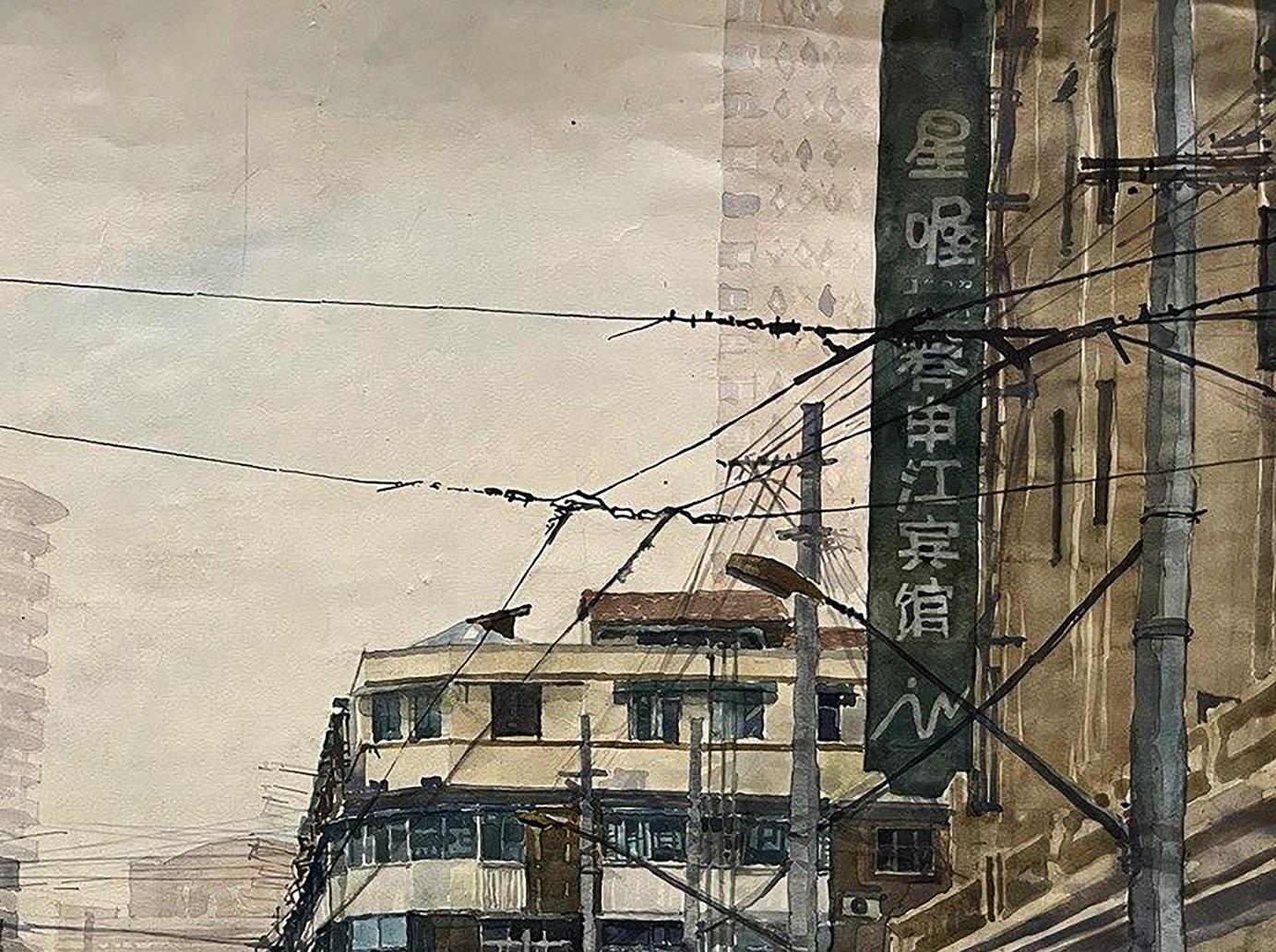 Watercolor painting Shanghai Serhiy Kovalev