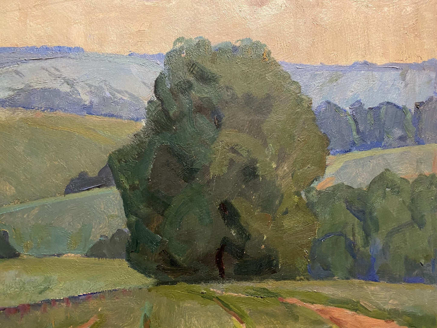 Oil painting Green meadow Nikolai Hrustalenko