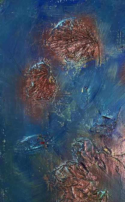 Acrylic painting Leaves in water Olga Melezhik