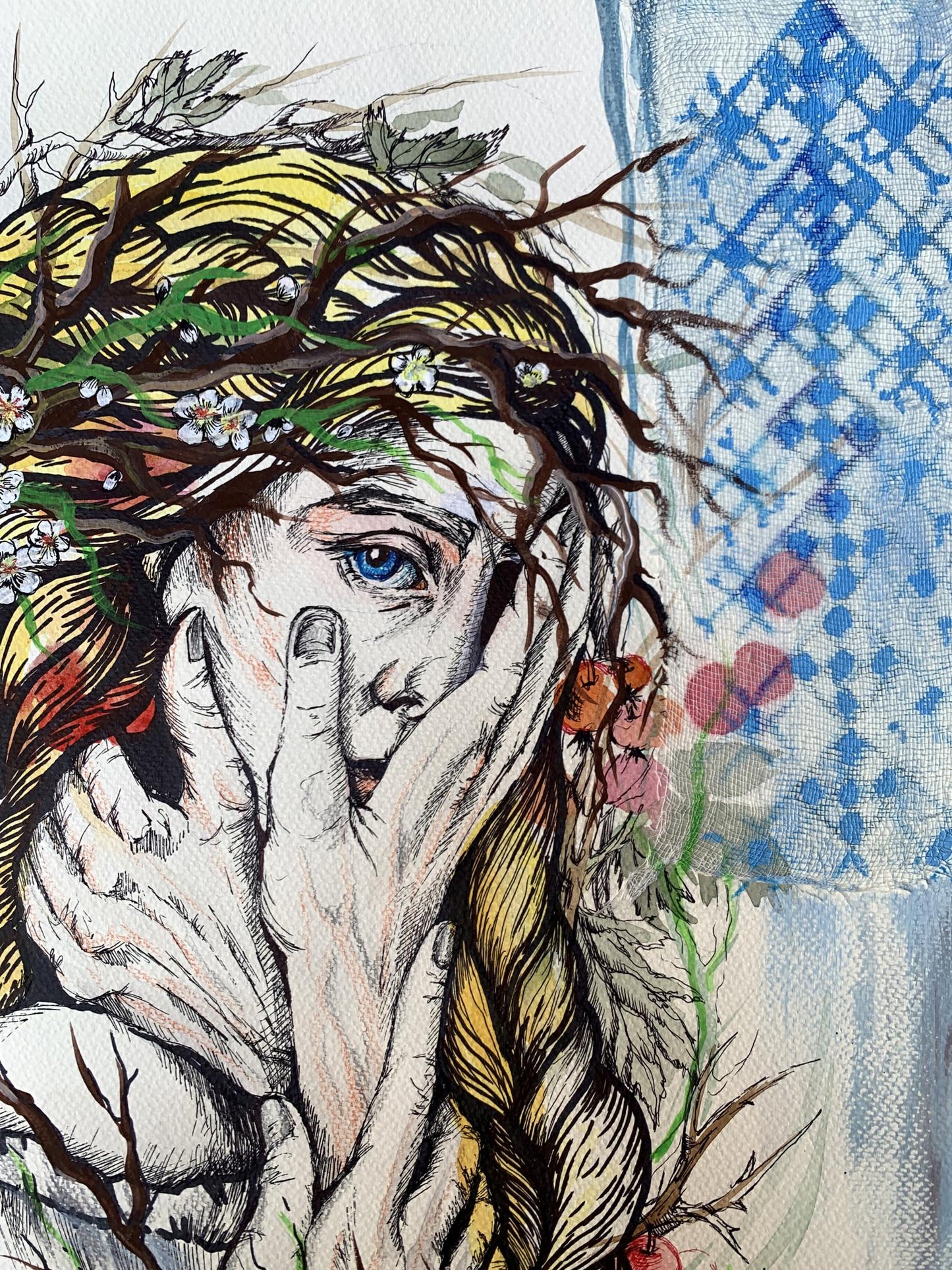 Watercolor painting Suffering Olga Ponomaryva