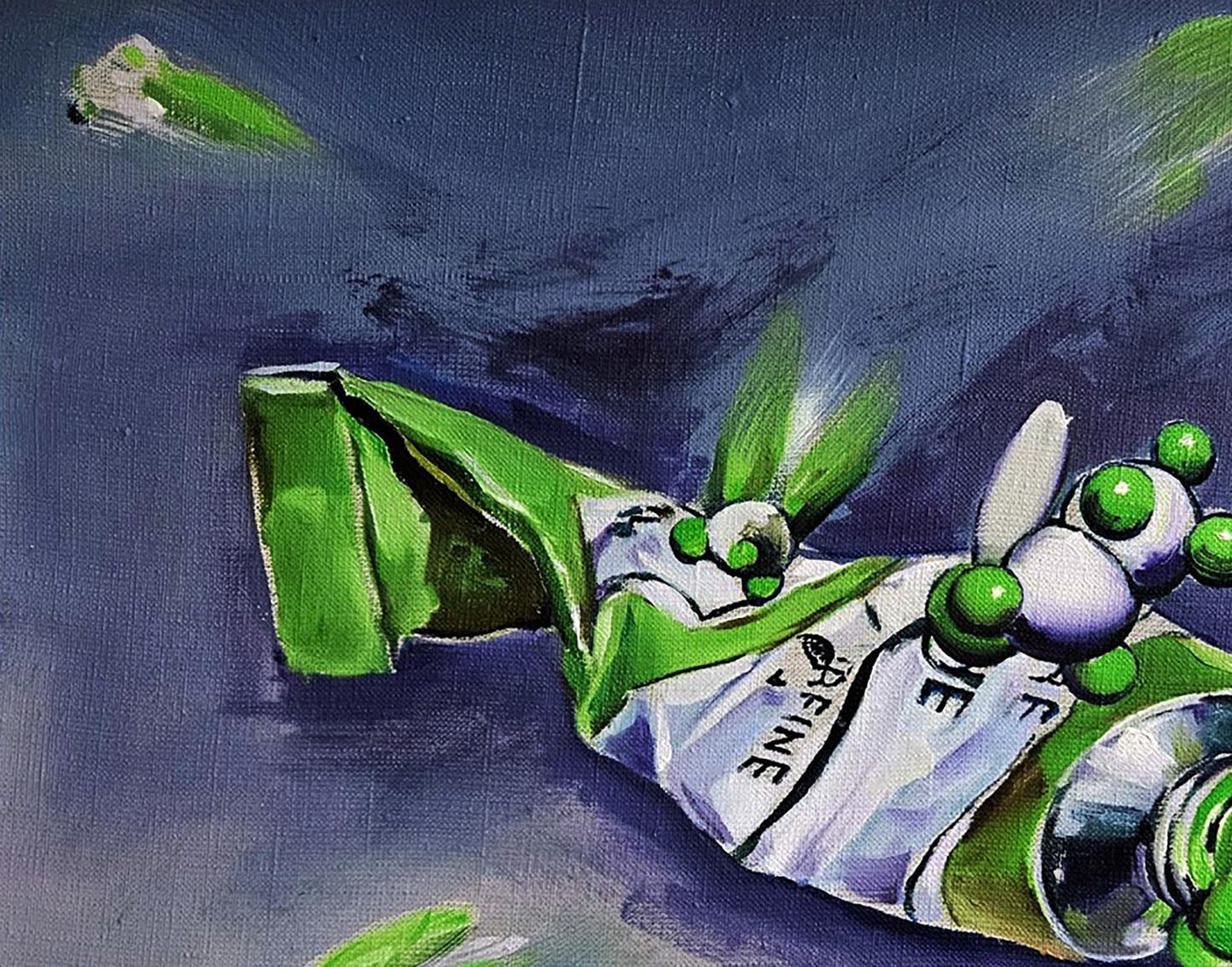 Oil painting The green idea is ending Igor Konovalov