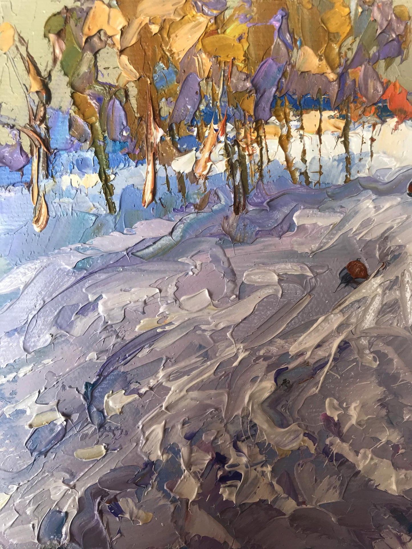 Frosty Peaks: Oksana Ivanyuk's Oil Artwork Featuring Snowy Hills