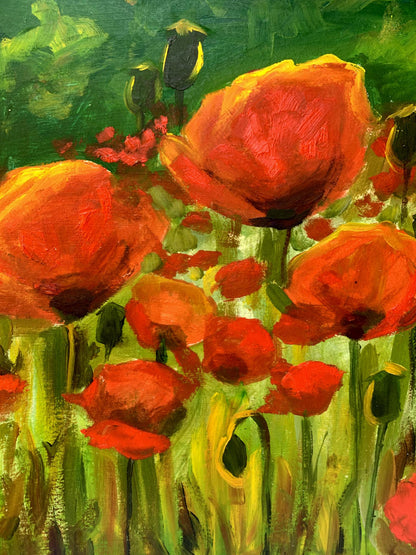 Oil painting Poppies in the field Valentina Simashchuk