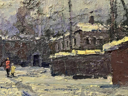 Oil painting Walking around the winter city Volodymyr Pashchenko