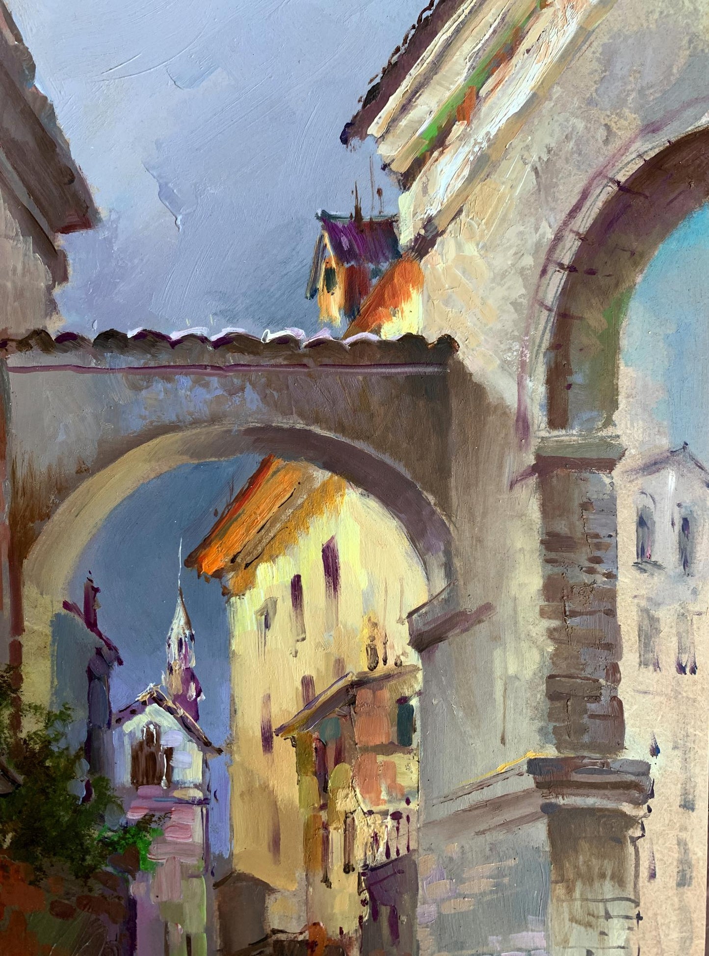 OIl painting Old streets of the city Yuriy Suprunchuk