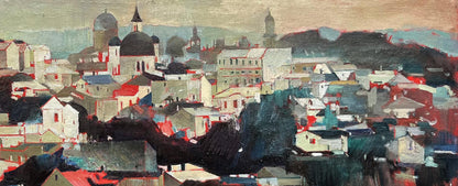 Oil painting Panorama of Chernivtsi Bohdan Makarenko