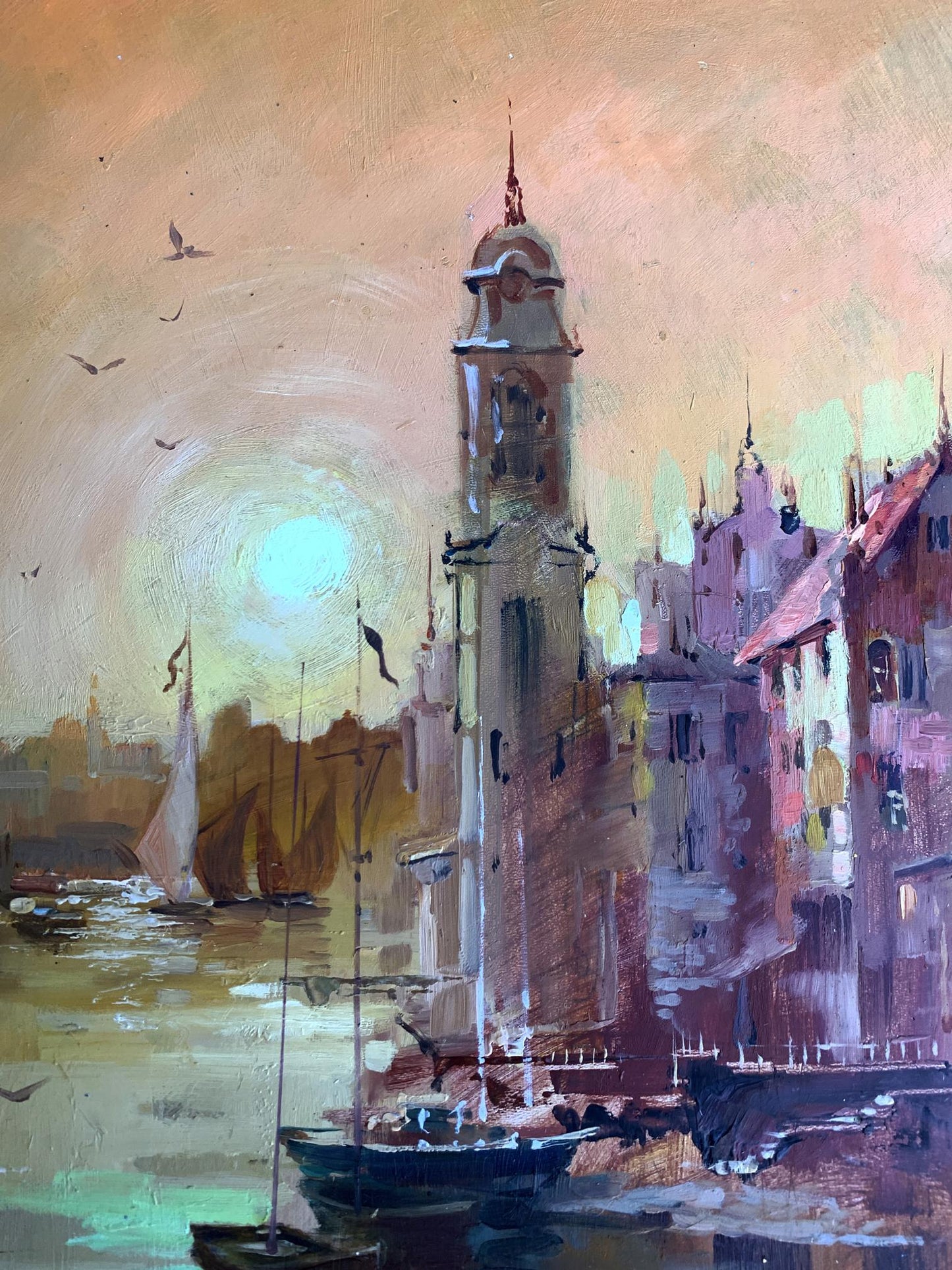 OIl painting City on the water Yuriy Suprunchuk