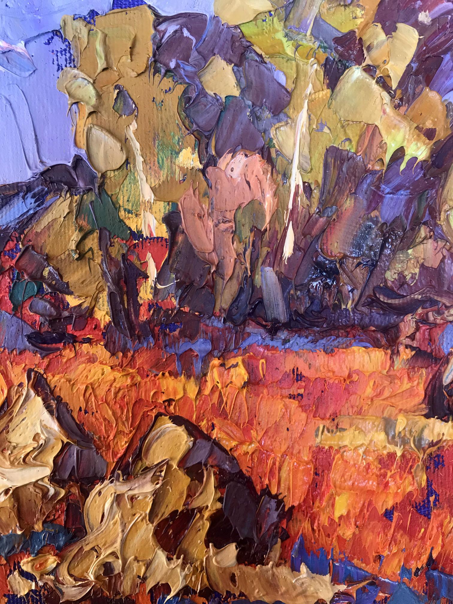 Oil painting showcasing the beauty of crimson stubble by Alex Ivanyuk