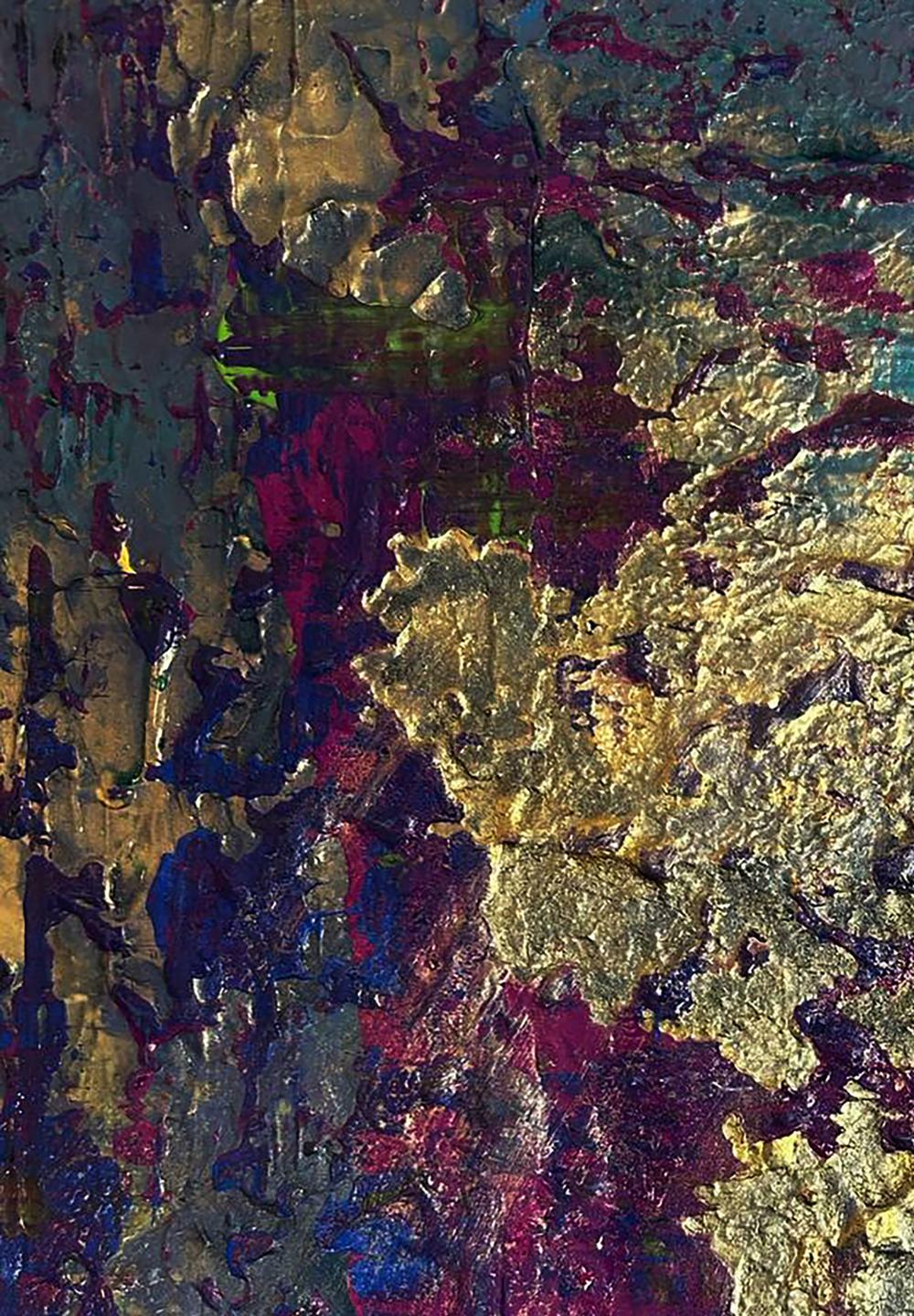 Acrylic painting Golden lilac Olga Melezhik