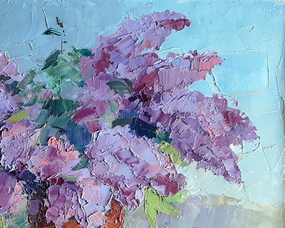 Oil painting Lilac and tangerine Boris Serdyuk