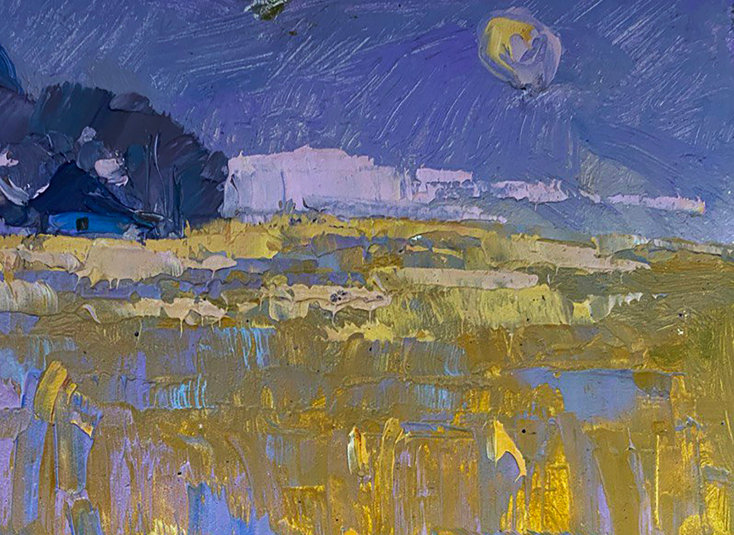 Oil painting Moon over the field Oksana Ivanyuk