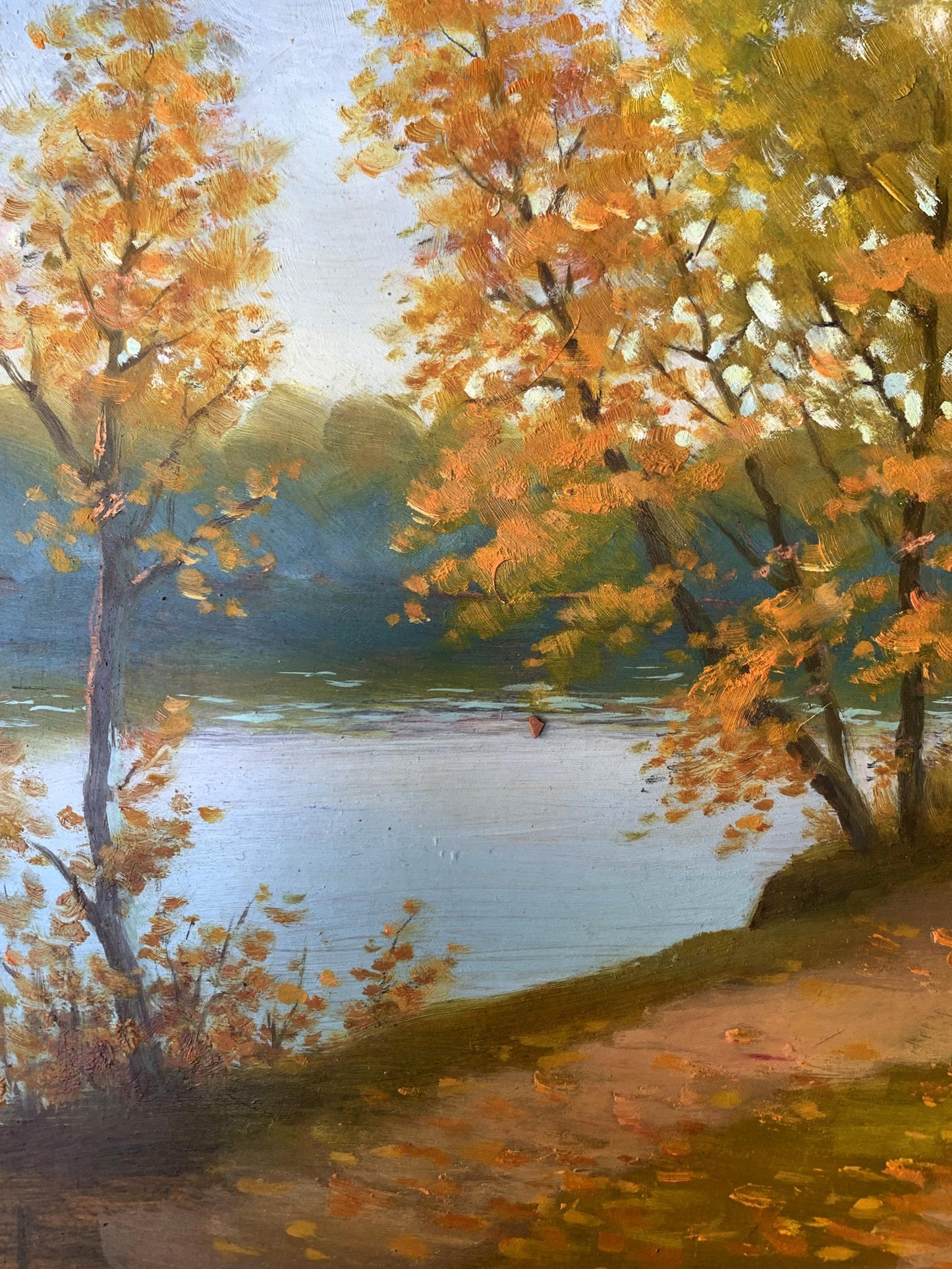 Oil painting In the autumn park Mykhailo Burdylo