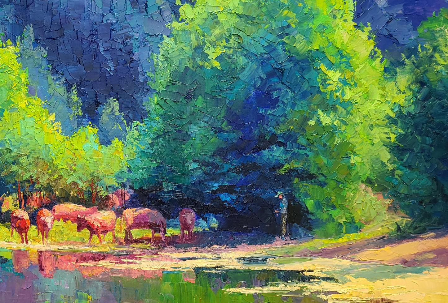 Oil painting Herd of cows Boris Serdyuk