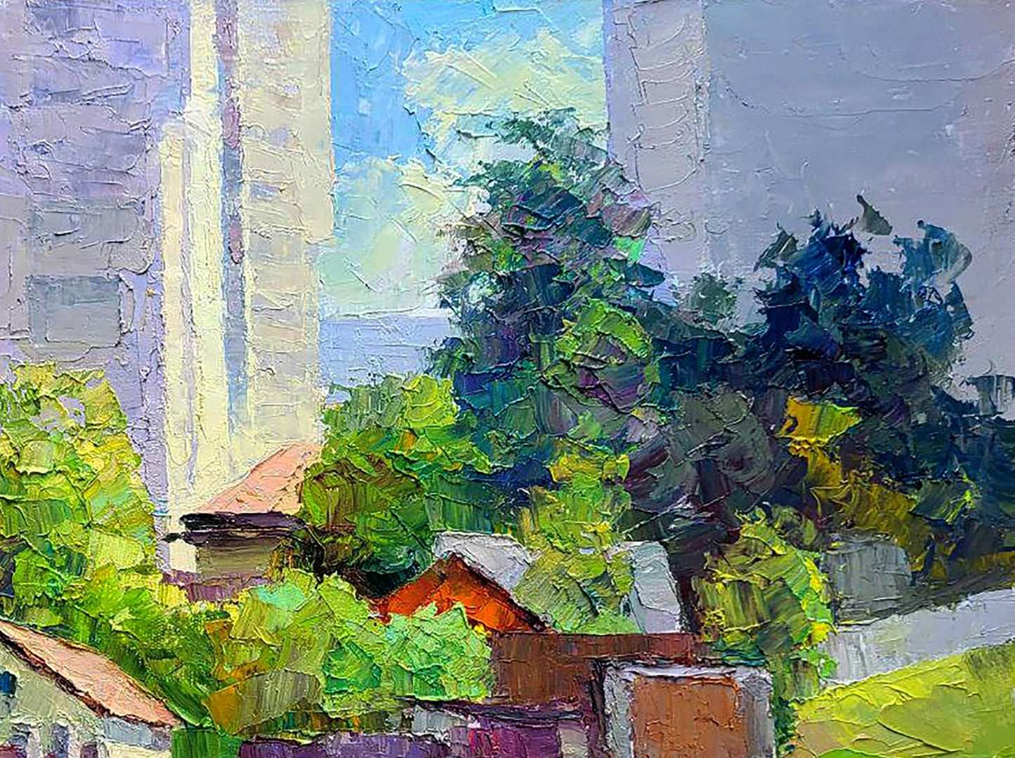 Oil painting Along the city street Boris Serdyuk