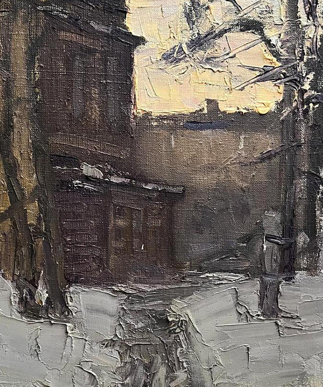 Oil painting Winter evening Volodymyr Pashchenko