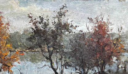 Oil painting Autumn lake Unknown artist