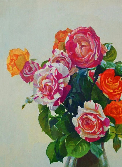 Oil painting Pink beauty of flowers Anastasia Yaroshevich