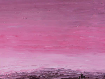 Oil painting Pink landscape Andriy Klishyn