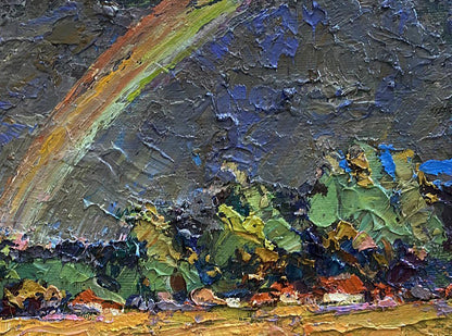 Oil painting Rainbow after the rain Oksana Ivanyuk