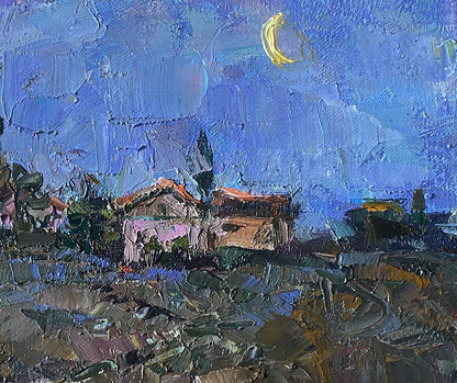 Oil painting Moon morning Oleksiy Ivanyuk