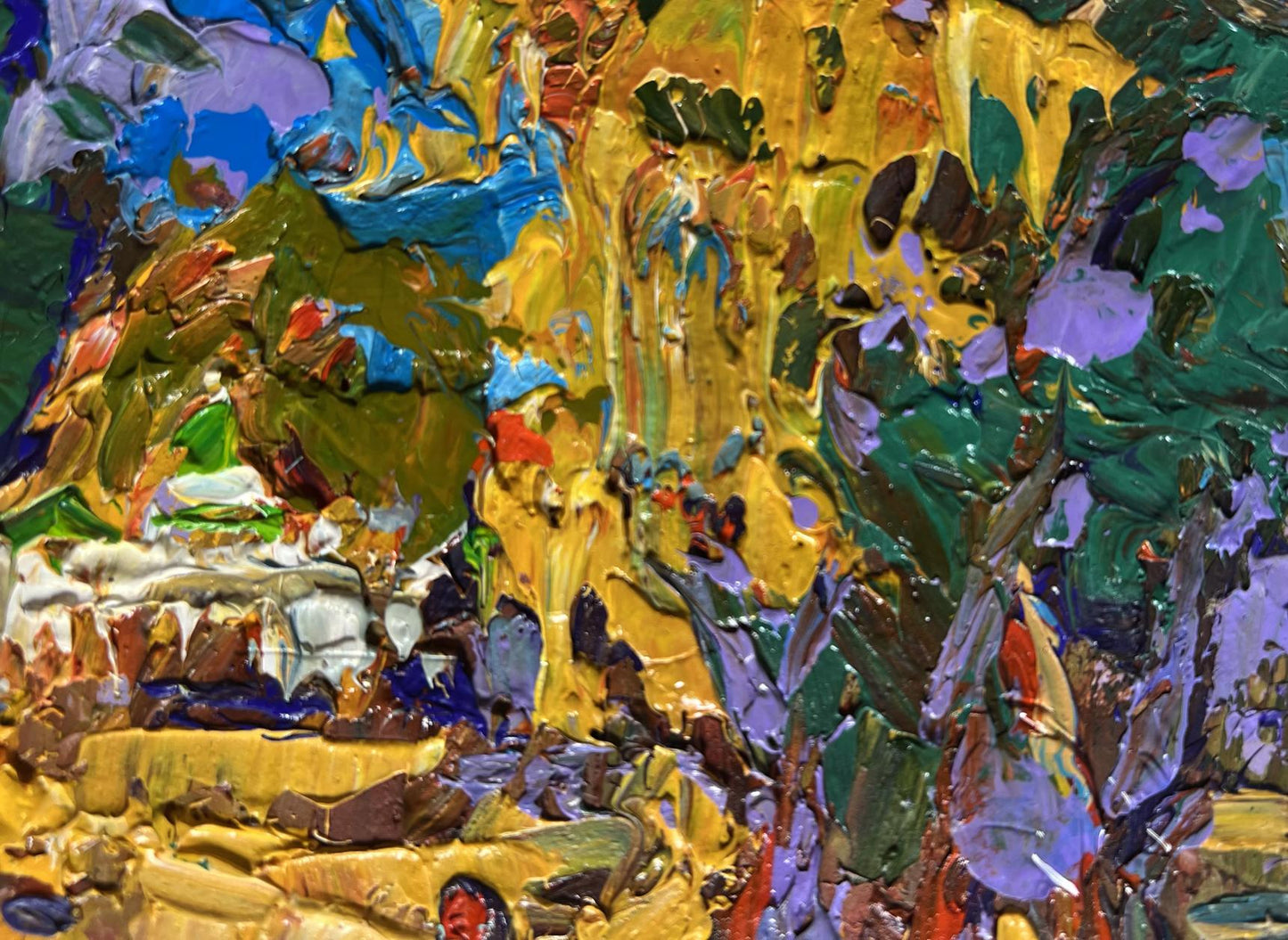 Oil painting Alley in the autumn park Oleksiy Ivanyuk