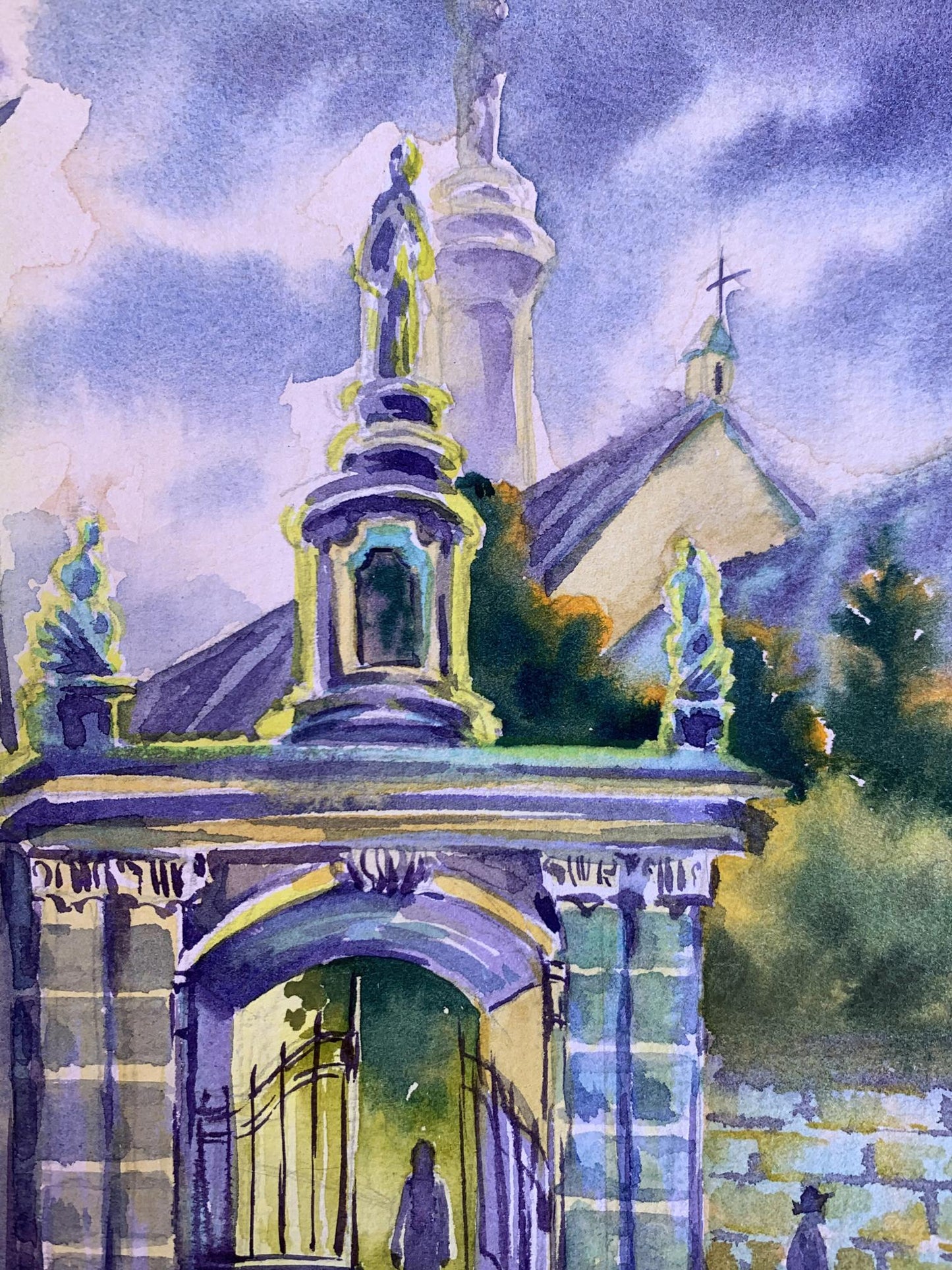 Watercolor painting To the temple Svetlana Gramm