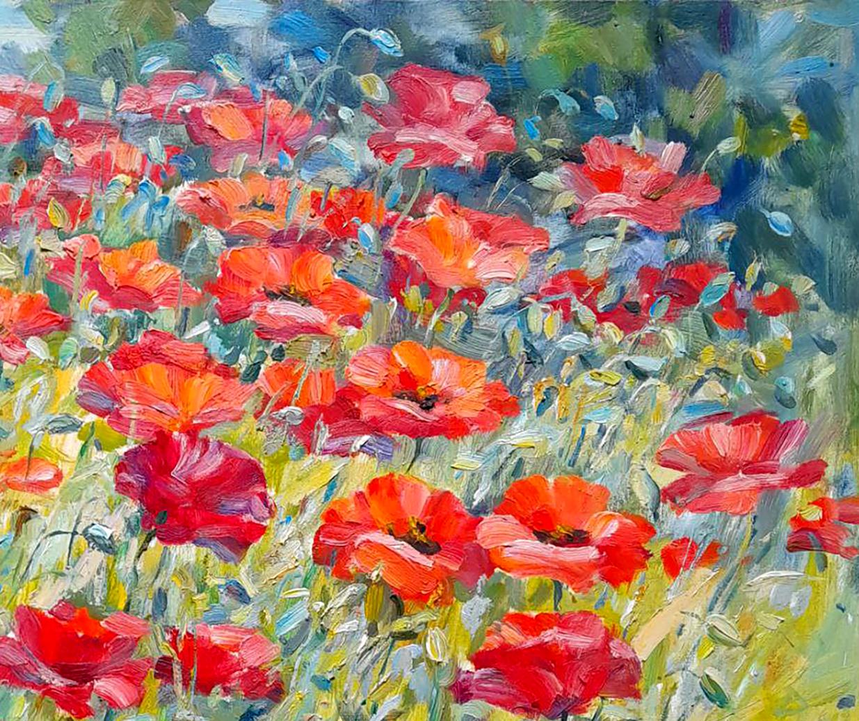 Oi painting Poppies in the fields Ivan Kovalenko