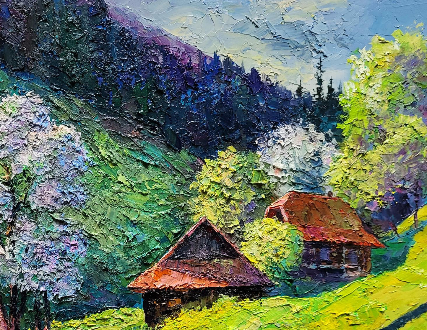 Oil painting Austrian houses Boris Serdyuk