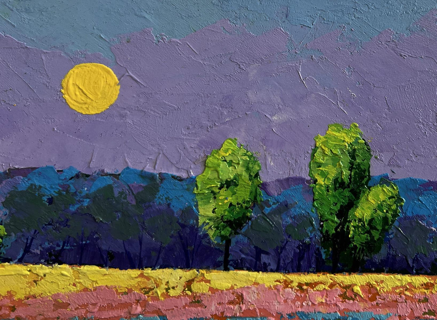 Oil painting Sounds of birds over the summer expanse V. Zadorozhnya